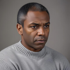 Obraz premium Portrait of a serious middle aged African American man