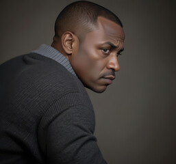Fototapeta premium Portrait of a serious middle aged African American man