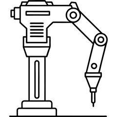hydraulic breaker machine outline coloring book page line art drawing