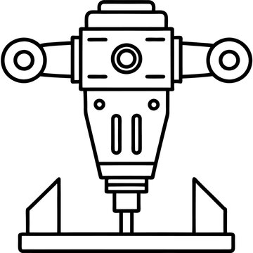 recommend clip art: hydraulic breaker machine outline coloring book page line art drawing
