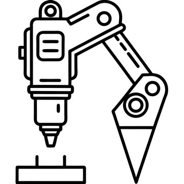 black robotic arm working clip art preview