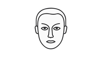 illustration of a little bit angry face, outline vector illustration of a little bit angry person
