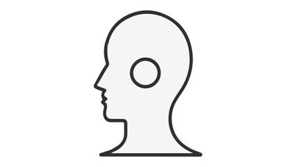 silhouette of a person outline illustration with circle in the middle