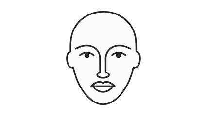 illustration of a face, simple outline person illustration