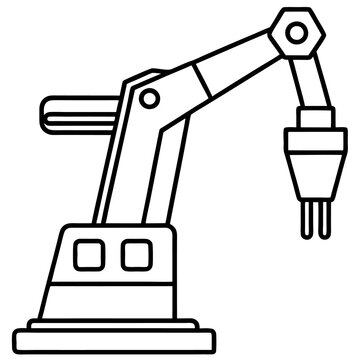 robotic arm outline, industrial design clip art preview