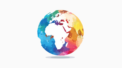 Colorful Circle Globe Flat Vector Isolated on White Background