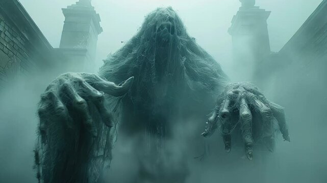 Unknown creature lurking in the darkness, sleep paralysis, nightmare concept