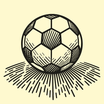 recommend clip art: football, soccer ball vintage sketch