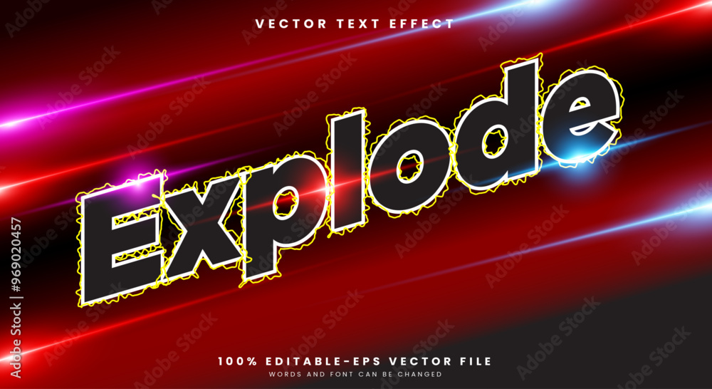 Poster explode 3d editable text effect template