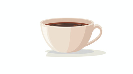 Modern Flat Vector Cup of Coffee on White Background