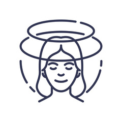 Illustration of a person with energy rings around the head, symbolizing mental clarity and energy flow.
