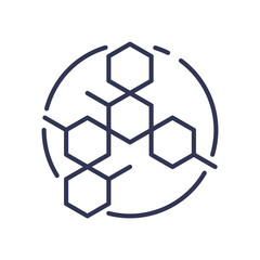 Obraz premium Hexagonal molecular structure representing scientific research and innovation.