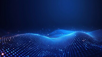 Vibrant blue digital waves create a stunning visual representation of technology and innovation in a modern abstract background.