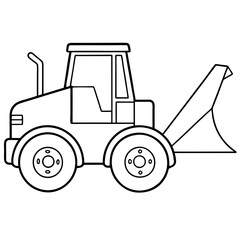 Fototapeta premium loader machine outline coloring book page line art drawing