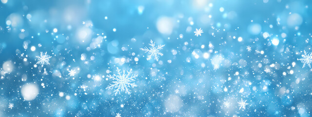 Fototapeta premium Winter Sky Filled with Glowing Snowflakes