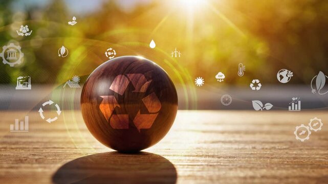 Circular economy concept for future business growth and environmental sustainability and reduce pollution for future business and environmental growth.4k video