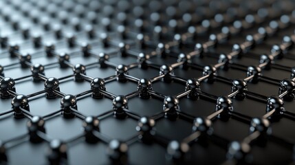 Obraz premium Macro view of graphene nanostructure lattice