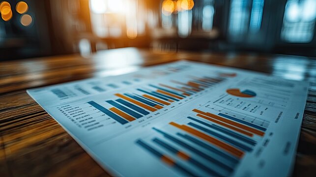 A financial report with detailed charts and graphs, showcasing key performance indicators and financial metrics.