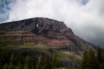 Going to the sun Mountain at the St'Mary lake at the Glacier national park, Montana, USA. Summer 2024