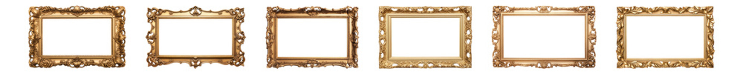 Antique frame png cut out element set