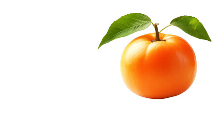 Ripe Apricot with Green Leaf on Abstract Background