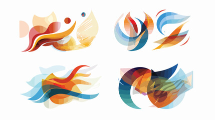 Flat Vector Abstract Icons and Logos Collection for Graphic Design Projects