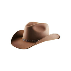 Wide-Brim Classic Brown Cowboy Hat with Crease Crown &ndash; Western Style Felt Hat, Perfect for Outdoor and Country Wear, PNG Background