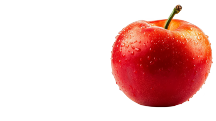 Red Apple With Water Drops On Checkered Background