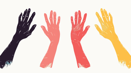 Obraz premium Four of Hands Icons and Symbols Flat Vector Isolated