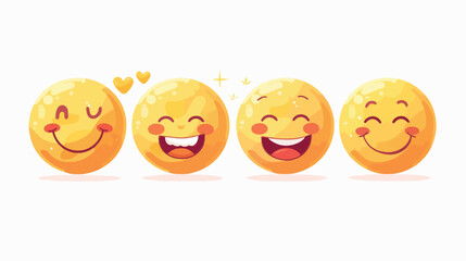 Naklejka premium Four Original Cute Smileys Vector Illustration