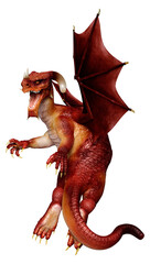 3D Rendering Fairy Tale Dragon on White