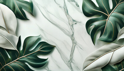 Tło, ilustracja zielone duże liście