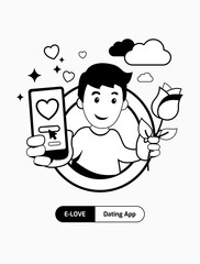 Dating and love relationship AI tool, romantic lives, self-confidence, compatible people on dating apps and time and place to meet, personalized pick-up lines, feedback, Valentine's Day, rose flower