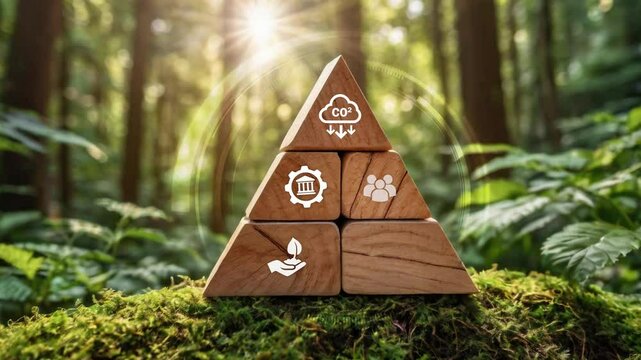 Circular economy concept for future business growth and environmental sustainability and reduce pollution for future business and environmental growth.4k Net zero emission concept 2050..Place for logo