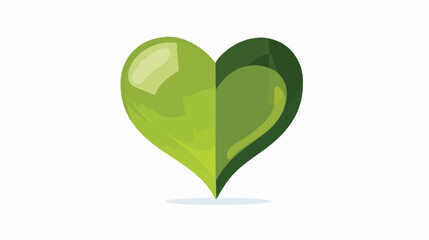 Green Heart Vector Icon on White Background