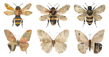 Vintage ephemera  png cut out element set
