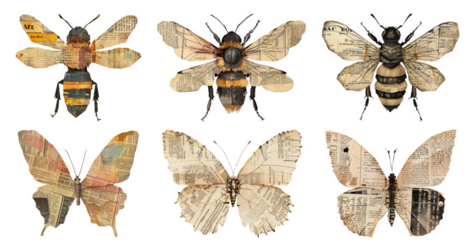 Vintage ephemera  png cut out element set