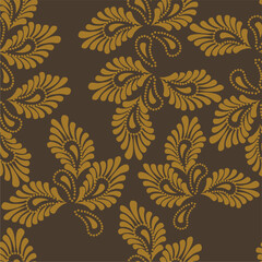 Seamless vector pattern print wallpaper background with paisley ornament ethnic art decor design 