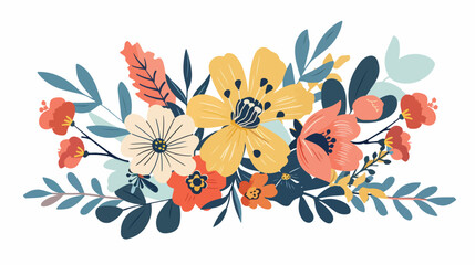 Elegant Greeting Card Design with Flowers in Vector Format