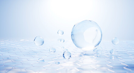 3D Collagen Skin Serum and Vitamin illustration isolated on soft color background. concept skin care cosmetics solution. 3d rendering.	
