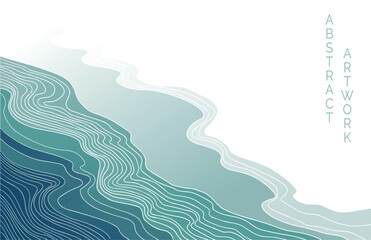 abstract japanese landscape on light background with gradient	