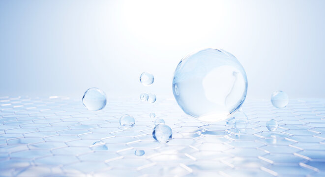 3D Collagen Skin Serum and Vitamin illustration isolated on soft color background. concept skin care cosmetics solution. 3d rendering.	
