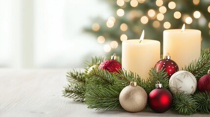 Christmas Centerpiece with Candles