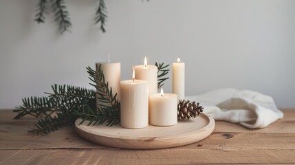 Minimalist Christmas Candle Arrangement