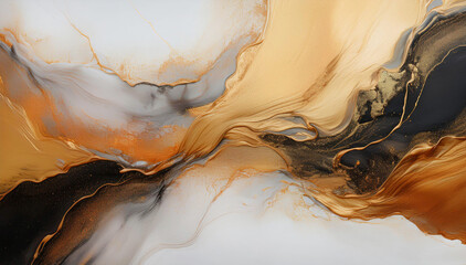 Tekstura abstrakcja. Złoty i brązowy wz&oacute;r. Luksusowe nowoczesne tło akrylowe