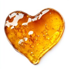 heart love shaped honey, isolated on white background.