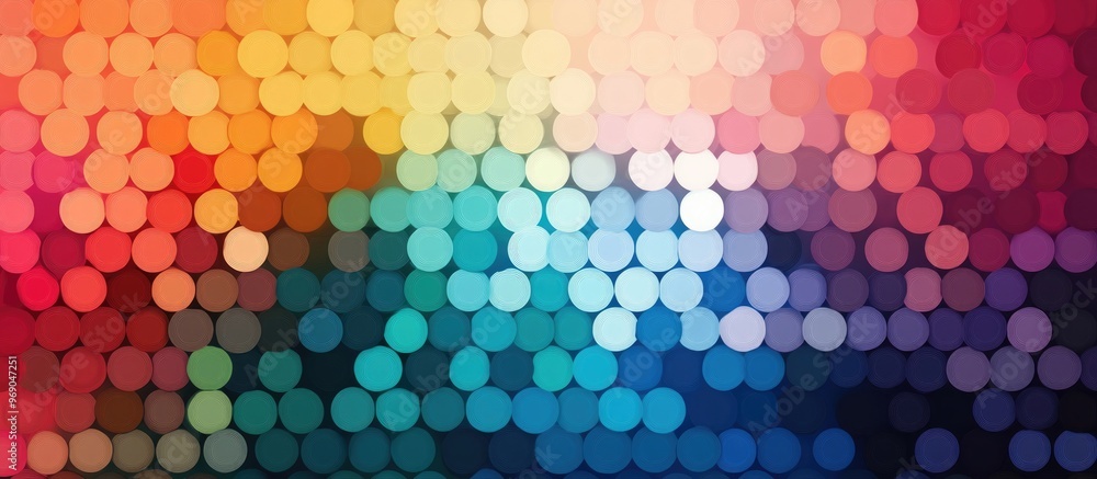 Poster spot color combinations featuring random gradient fills and labeled color names showcasing a diverse
