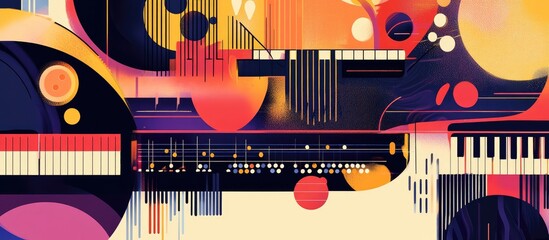 Obraz premium Abstract illustration of a musical instrument for sound creation