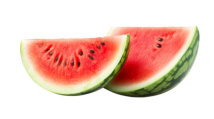 Fresh Watermelon Slices Isolated on White Background