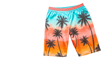 Tropical Palm Tree Print Swim Shorts for Men